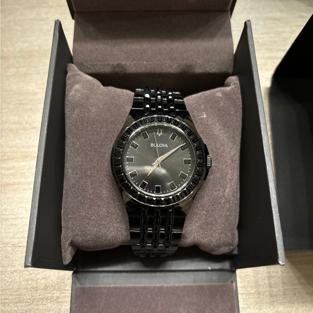 Bulova Phantom Quartz Crystal Black Dial Men's Watch 98A240